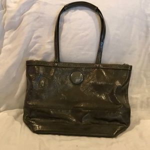 Gorgeous metallic silver/gray COACH shoulder bag